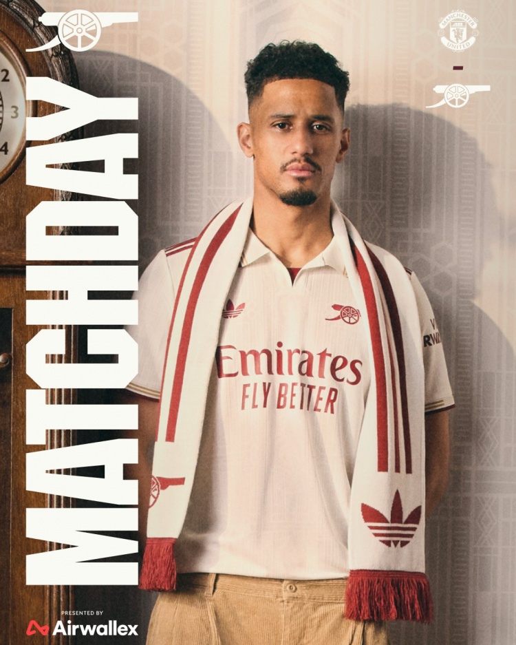 kaiyun-枪魔对决一触即发！阿森纳官方晒出客战曼联预热图：萨利巴独挑大梁